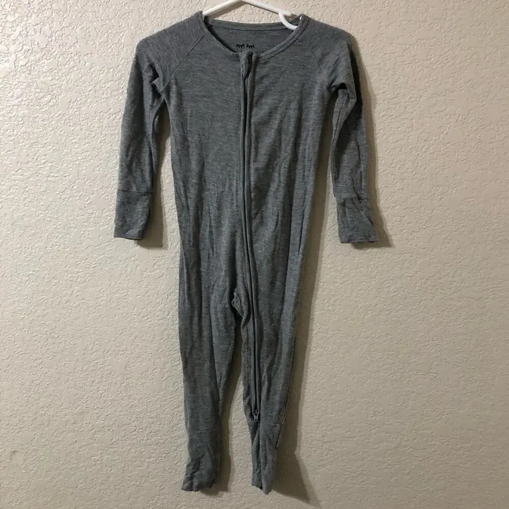 Little Sleepies Heather Gray Bamboo Zippy - Size 6-12 Months